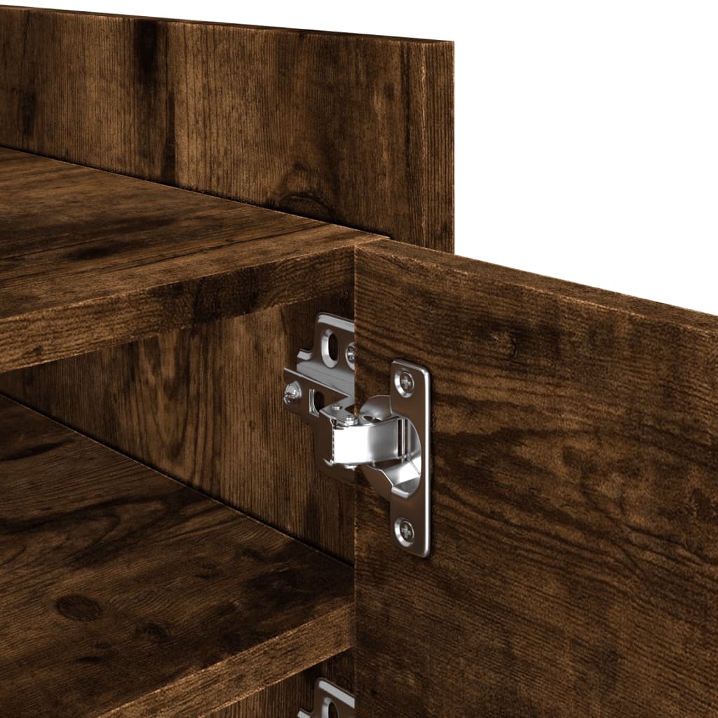 vidaXL TV Cabinet Smoked Oak 80x35x40 cm Engineered Wood