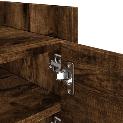 vidaXL TV Cabinet Smoked Oak 80x35x40 cm Engineered Wood