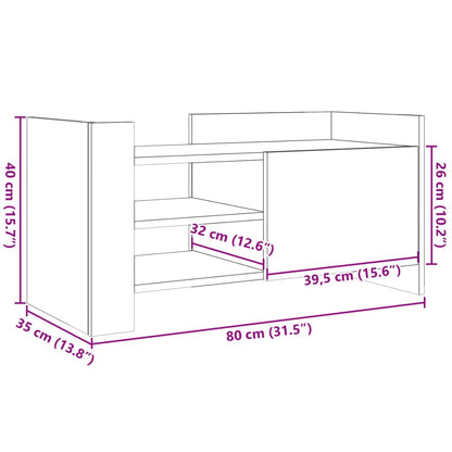 vidaXL TV Cabinet Brown Oak 80x35x40 cm Engineered Wood