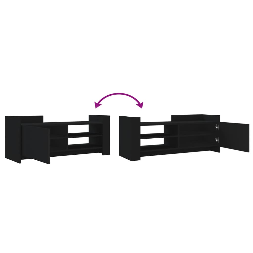 vidaXL TV Cabinet Black 100x35x40 cm Engineered Wood