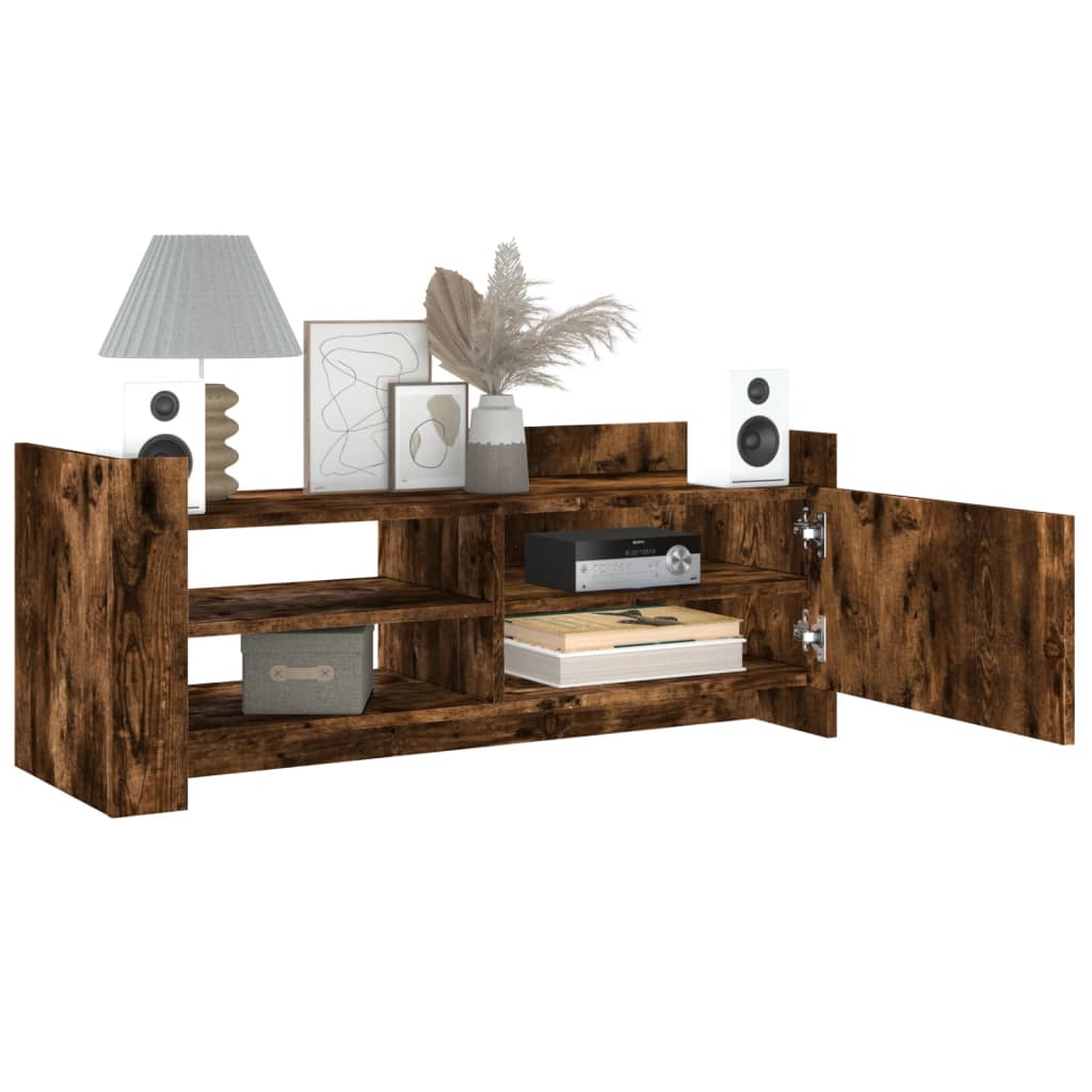 vidaXL TV Cabinet Smoked Oak 100x35x40 cm Engineered Wood