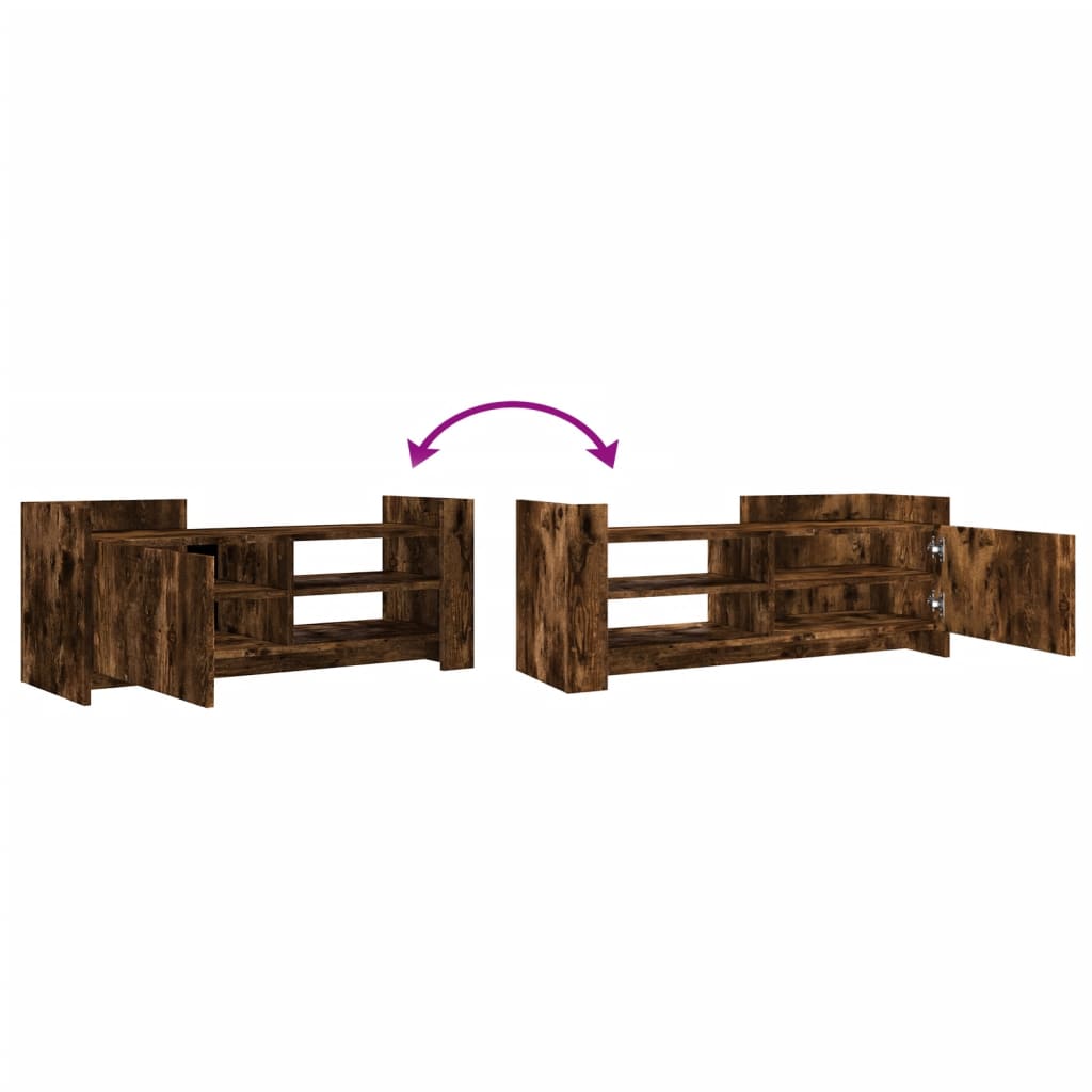 vidaXL TV Cabinet Smoked Oak 100x35x40 cm Engineered Wood