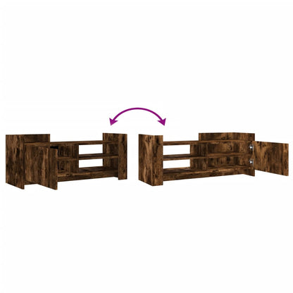 vidaXL TV Cabinet Smoked Oak 100x35x40 cm Engineered Wood