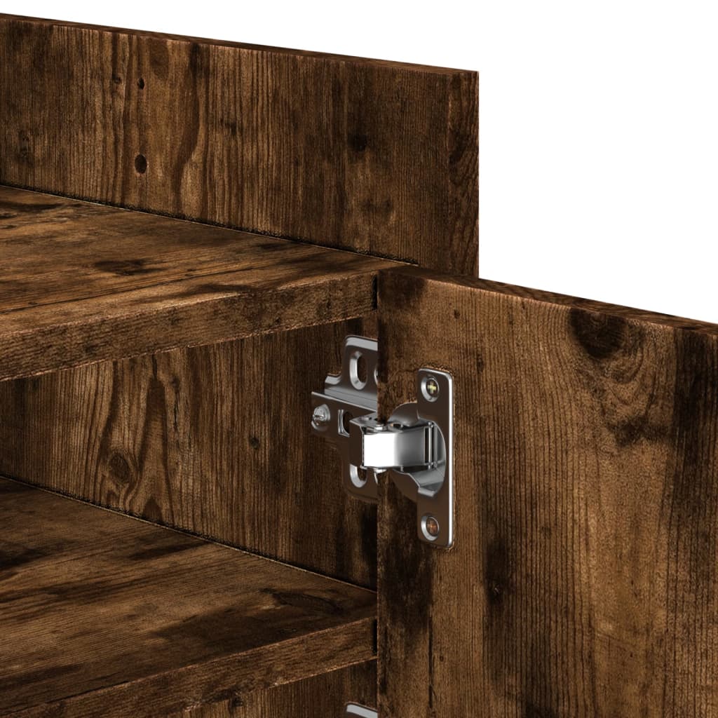 vidaXL TV Cabinet Smoked Oak 100x35x40 cm Engineered Wood