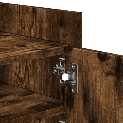 vidaXL TV Cabinet Smoked Oak 100x35x40 cm Engineered Wood