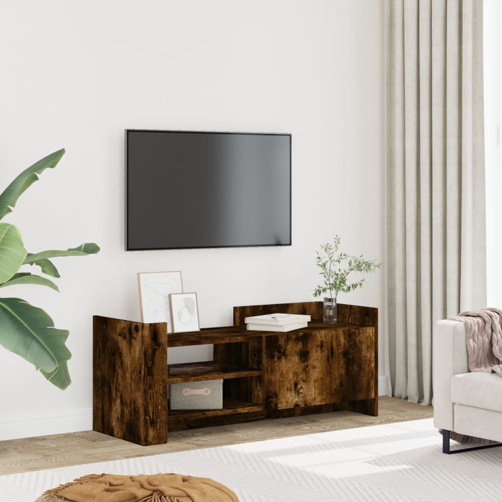 vidaXL TV Cabinet Smoked Oak 100x35x40 cm Engineered Wood