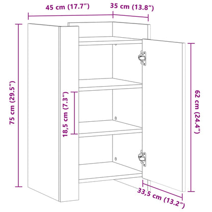 vidaXL Sideboard White 45x35x75 cm Engineered Wood