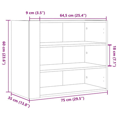 vidaXL Wall Cabinet White 75x35x60 cm Engineered Wood