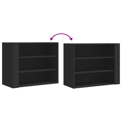 vidaXL Wall Cabinet Black 75x35x60 cm Engineered Wood