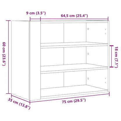vidaXL Wall Cabinet Concrete Grey 75x35x60 cm Engineered Wood