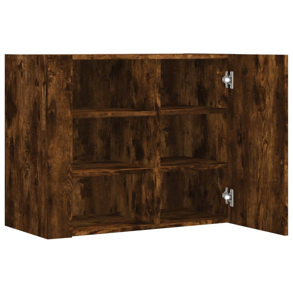 vidaXL Wall Cabinet Smoked Oak 75x35x60 cm Engineered Wood