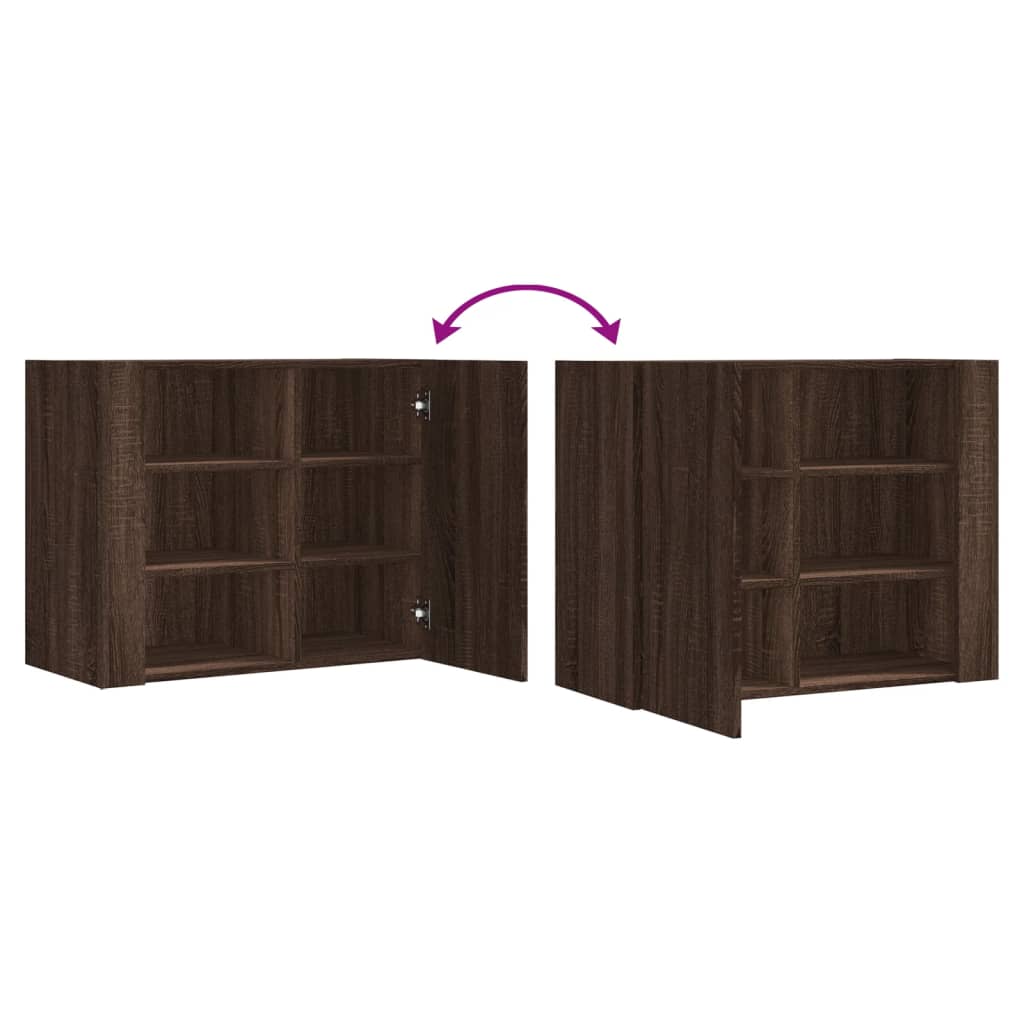 vidaXL Wall Cabinet Brown Oak 75x35x60 cm Engineered Wood