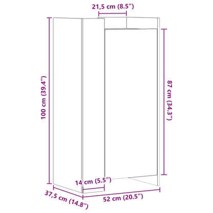vidaXL Shoe Cabinet Grey Sonoma 52x37.5x100 cm Engineered Wood
