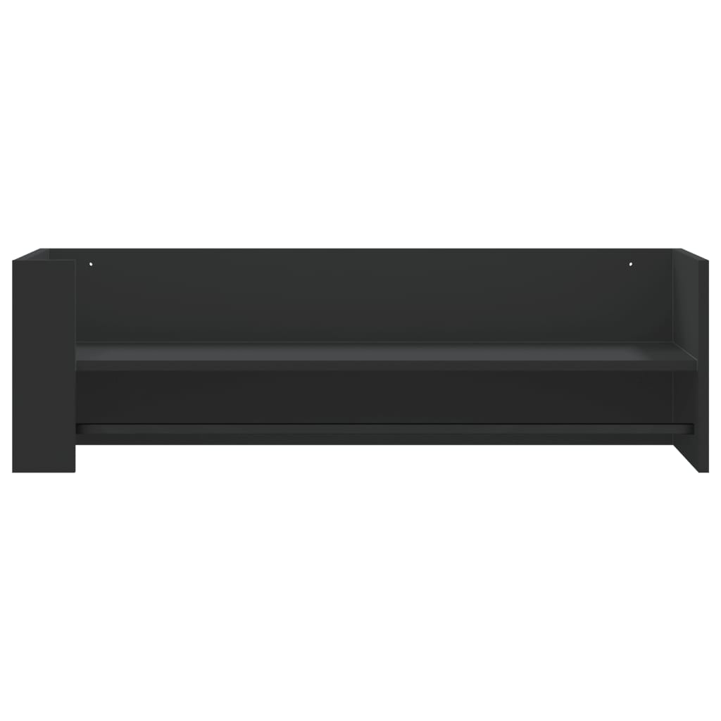 vidaXL Wall Shelf Black 100x35x30.5 cm Engineered Wood