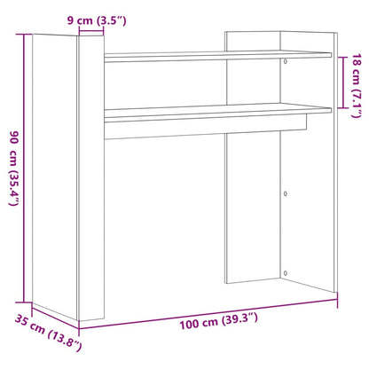vidaXL Console Table Smoked Oak 100x35x90 cm Engineered Wood