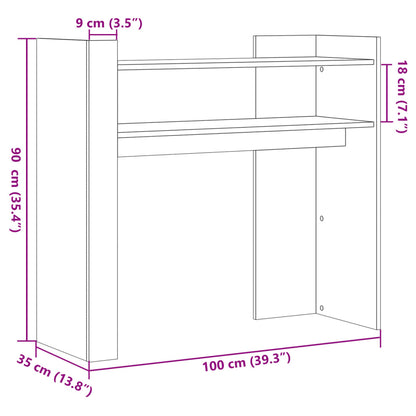 vidaXL Console Table Grey Sonoma 100x35x90 cm Engineered Wood