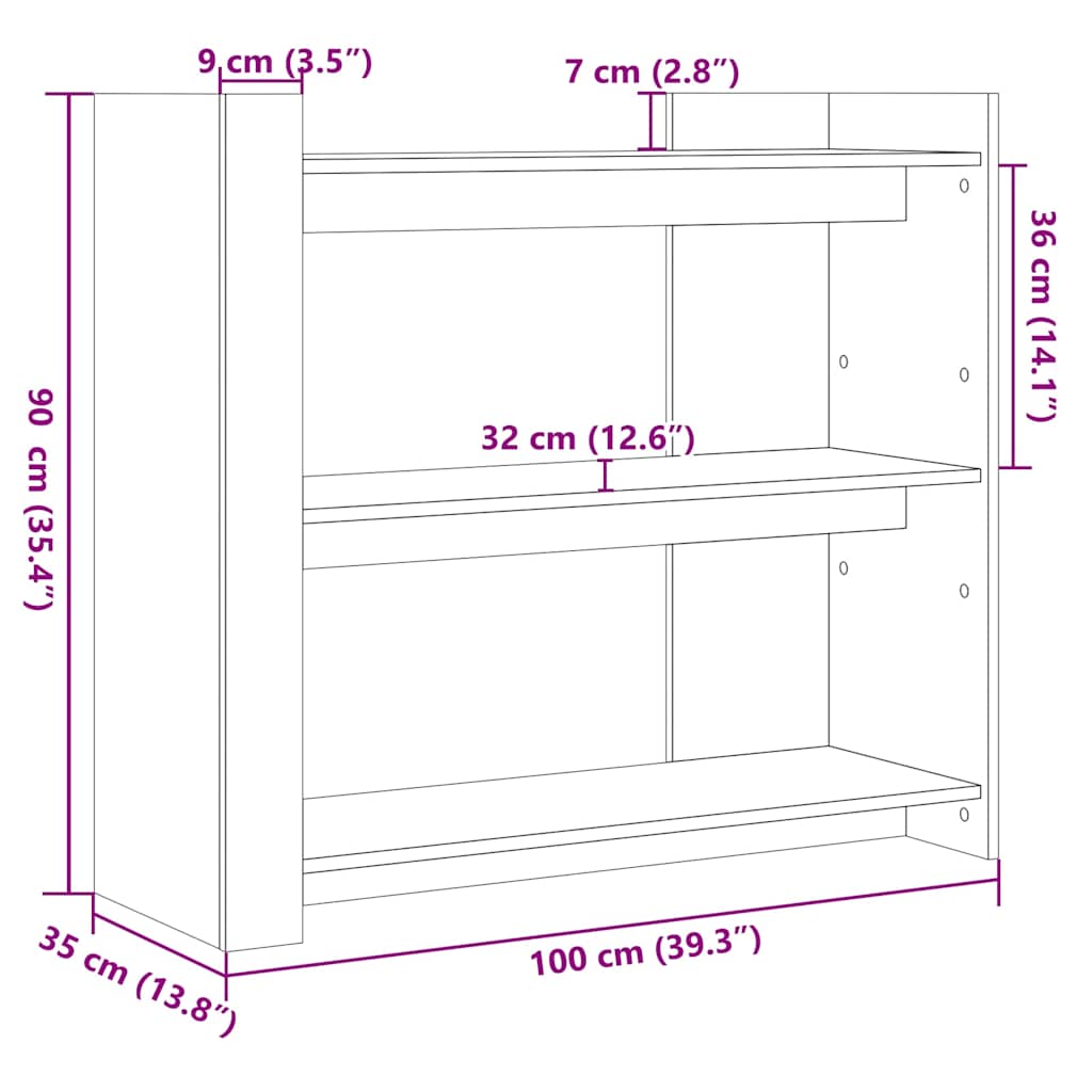 vidaXL Console Table Black 100x35x90 cm Engineered Wood