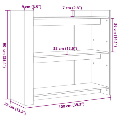 vidaXL Console Table Grey Sonoma 100x35x90 cm Engineered Wood