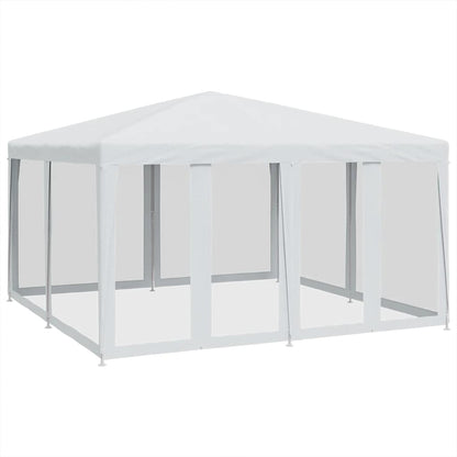vidaXL Party Tent with 8 Mesh Sidewalls White 4x4 m HDPE