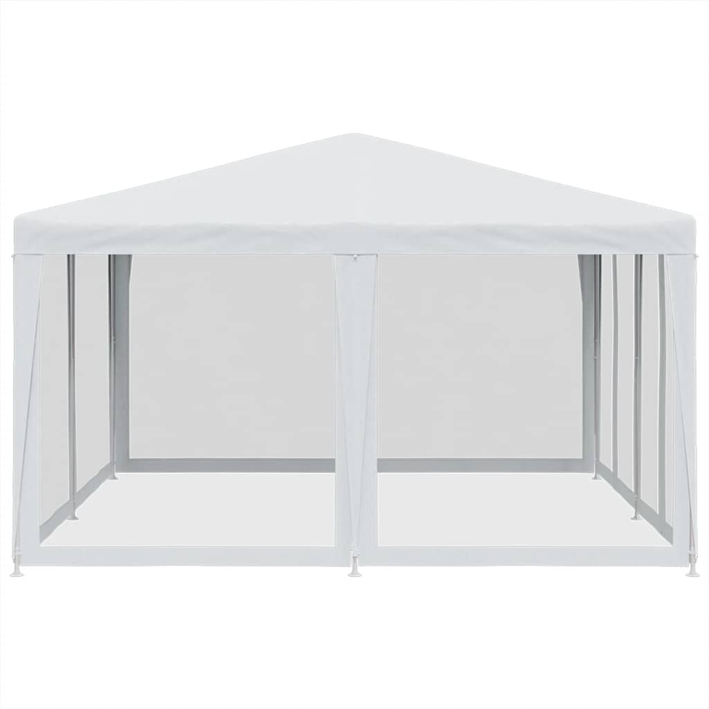 vidaXL Party Tent with 8 Mesh Sidewalls White 4x4 m HDPE
