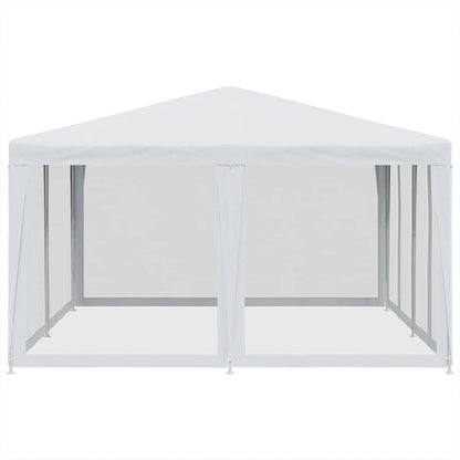 vidaXL Party Tent with 8 Mesh Sidewalls White 4x4 m HDPE