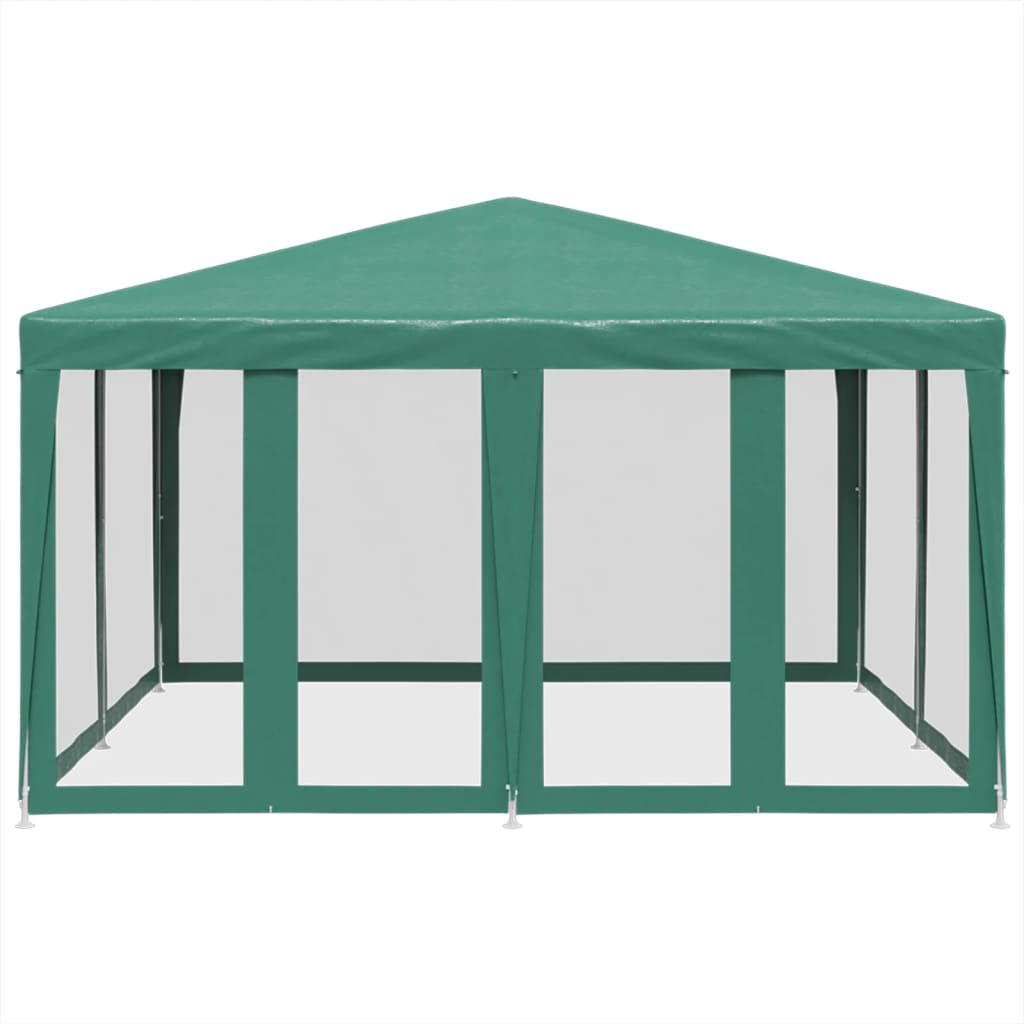 vidaXL Party Tent with 8 Mesh Sidewalls Green 4x4 m HDPE
