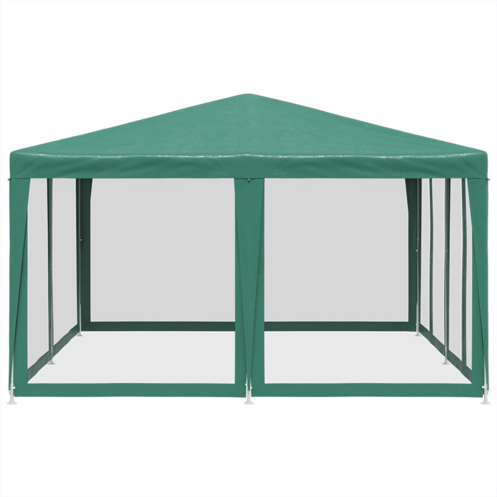 vidaXL Party Tent with 8 Mesh Sidewalls Green 4x4 m HDPE