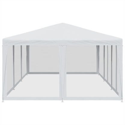 vidaXL Party Tent with 10 Mesh Sidewalls White 6x4 m HDPE