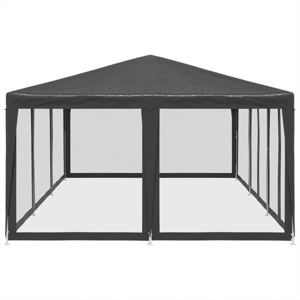 vidaXL Party Tent with 10 Mesh Sidewalls Anthracite 6x4 m HDPE