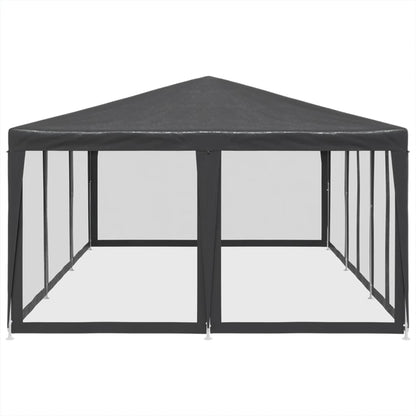 vidaXL Party Tent with 10 Mesh Sidewalls Anthracite 6x4 m HDPE