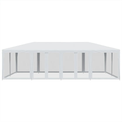 vidaXL Party Tent with 12 Mesh Sidewalls White 8x4 m HDPE