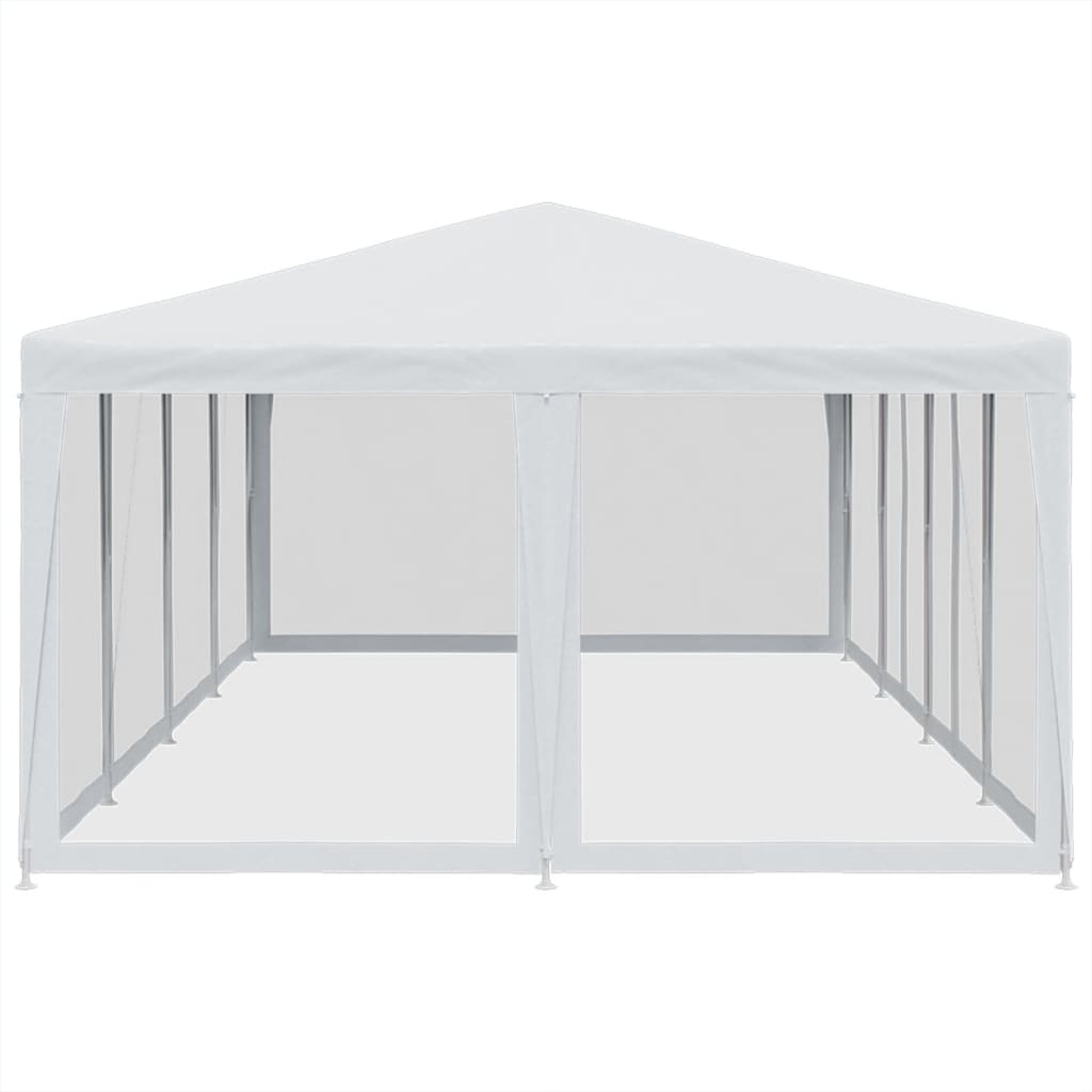 vidaXL Party Tent with 12 Mesh Sidewalls White 8x4 m HDPE
