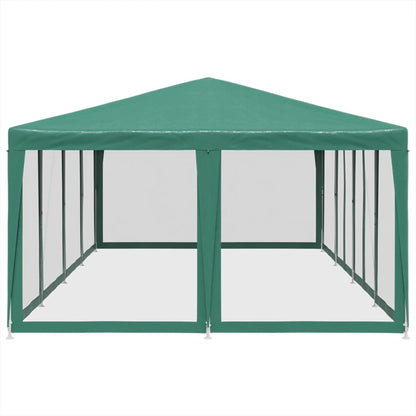 vidaXL Party Tent with 12 Mesh Sidewalls Green 8x4 m HDPE