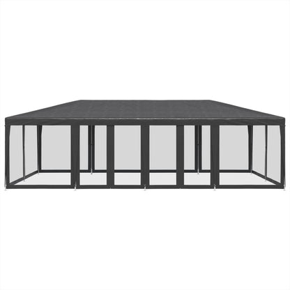 vidaXL Party Tent with 12 Mesh Sidewalls Anthracite 8x4 m HDPE