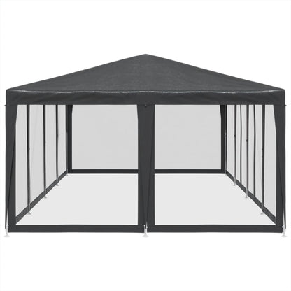 vidaXL Party Tent with 12 Mesh Sidewalls Anthracite 8x4 m HDPE