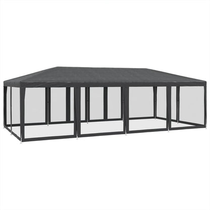 vidaXL Party Tent with 12 Mesh Sidewalls Anthracite 8x4 m HDPE