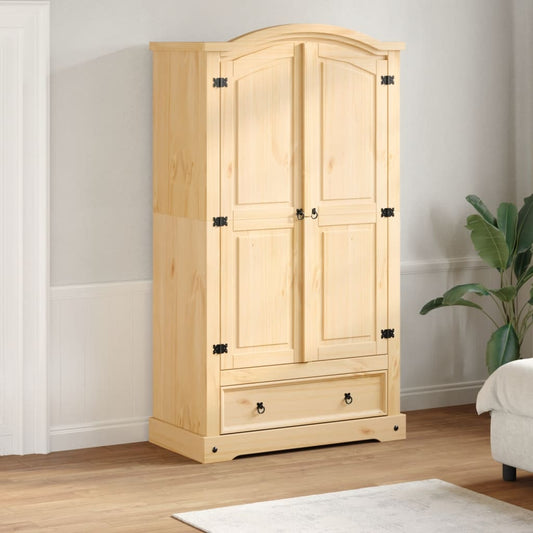 vidaXL Wardrobe "Corona" 102x52x186 cm Solid Wood Pine