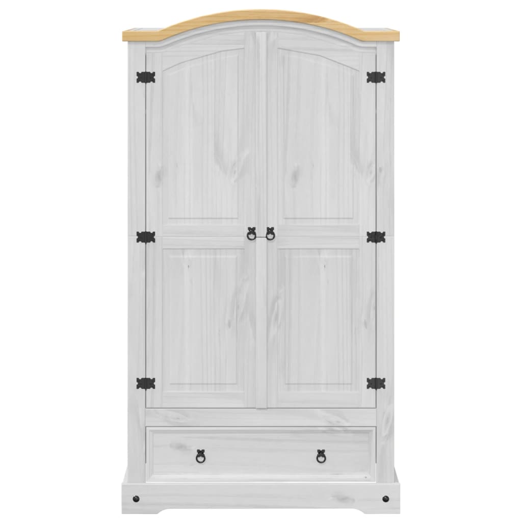 vidaXL Wardrobe Corona White 102x52x186 cm Solid Wood Pine