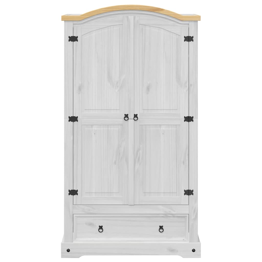 vidaXL Wardrobe Corona White 102x52x186 cm Solid Wood Pine