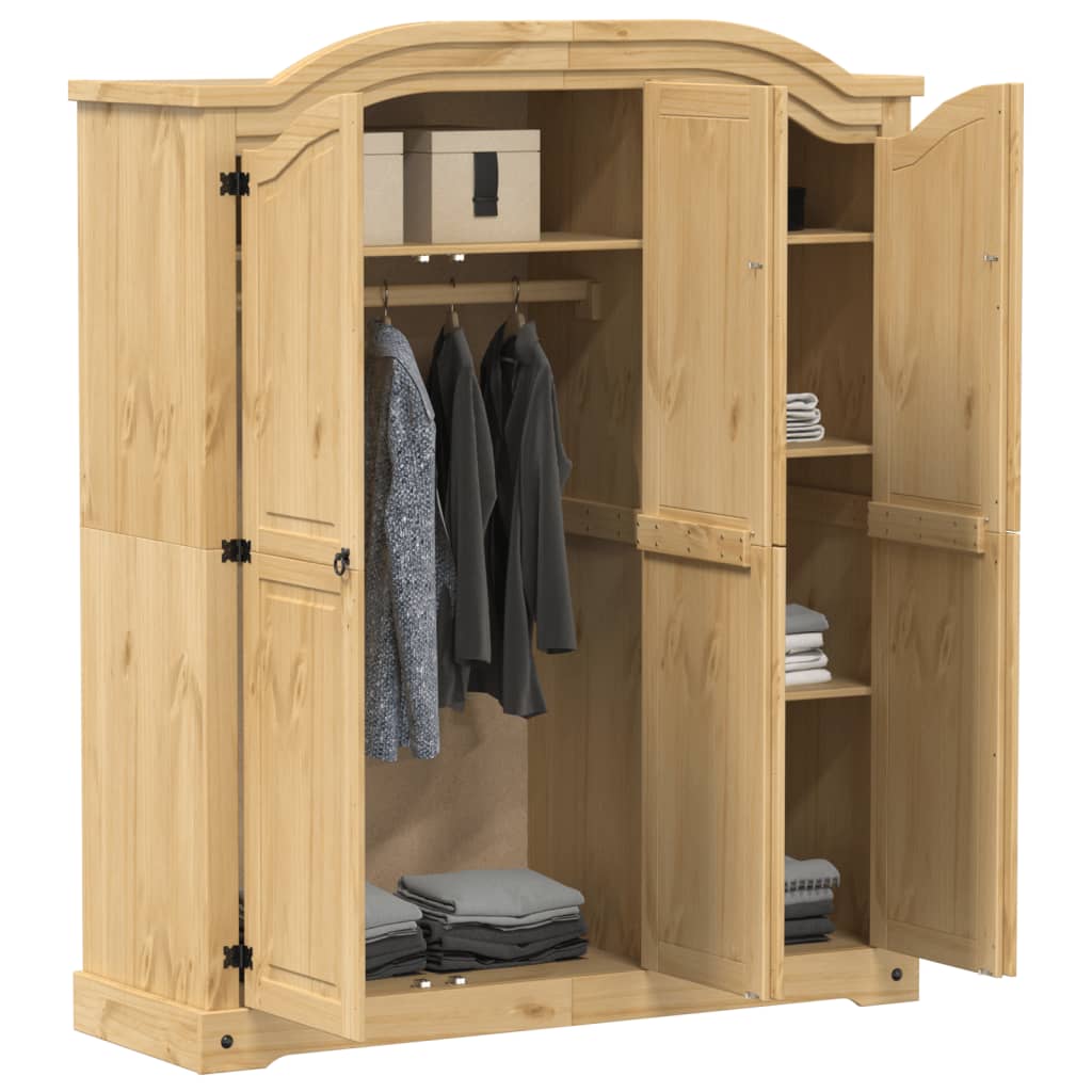 vidaXL Wardrobe "Corona" 151,5x52x186 cm Solid Wood Pine