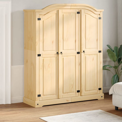 vidaXL Wardrobe "Corona" 151,5x52x186 cm Solid Wood Pine
