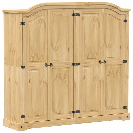 vidaXL Wardrobe "Corona" 194x52x186 cm Solid Wood Pine