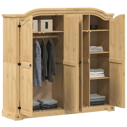 vidaXL Wardrobe "Corona" 194x52x186 cm Solid Wood Pine