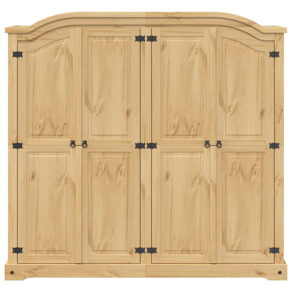 vidaXL Wardrobe "Corona" 194x52x186 cm Solid Wood Pine