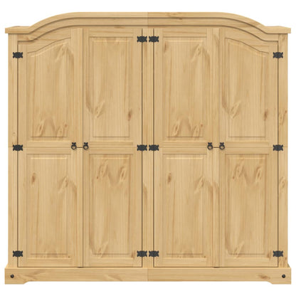 vidaXL Wardrobe "Corona" 194x52x186 cm Solid Wood Pine