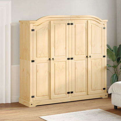 vidaXL Wardrobe "Corona" 194x52x186 cm Solid Wood Pine