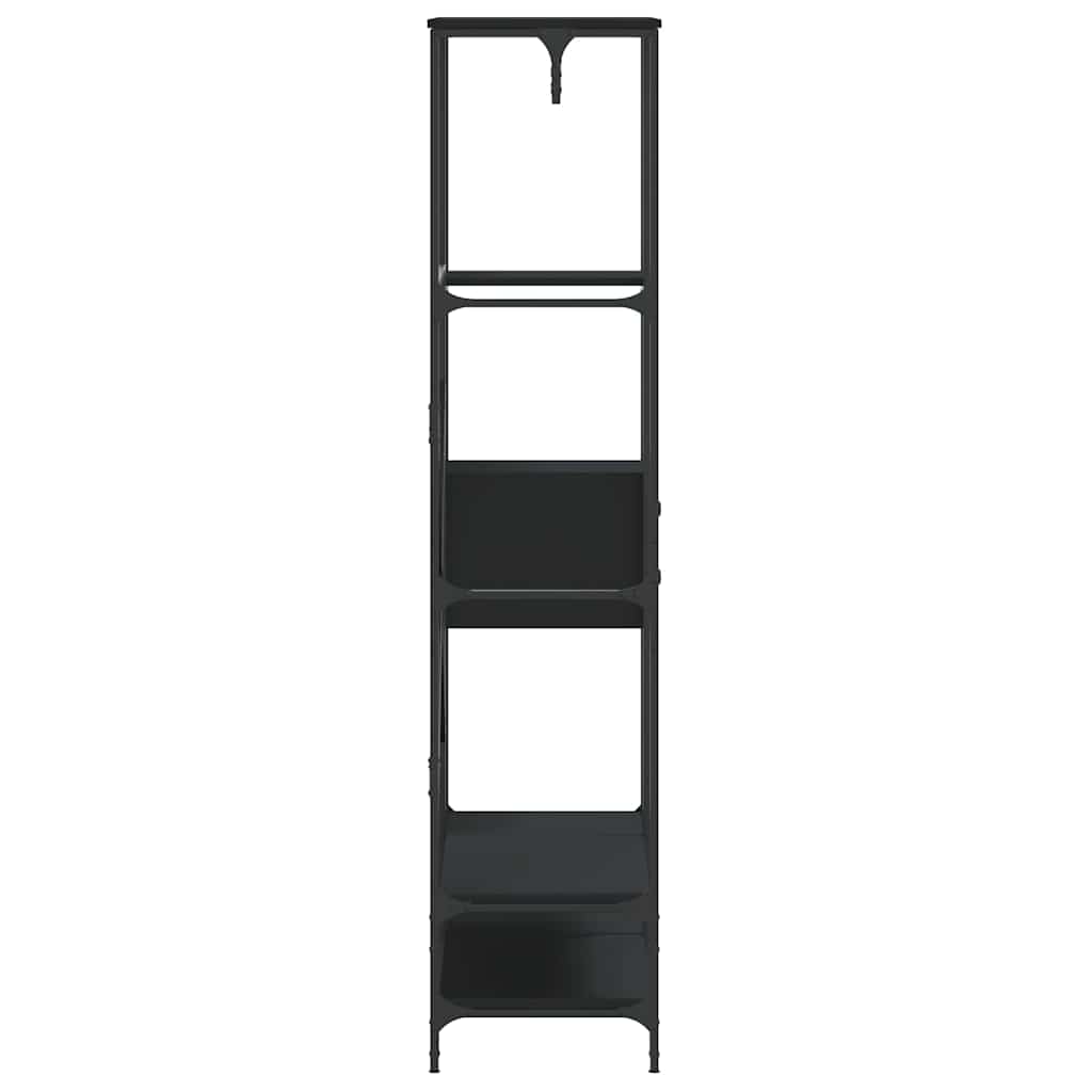 vidaXL Clothes Rack with Shelves Black Engineered Wood
