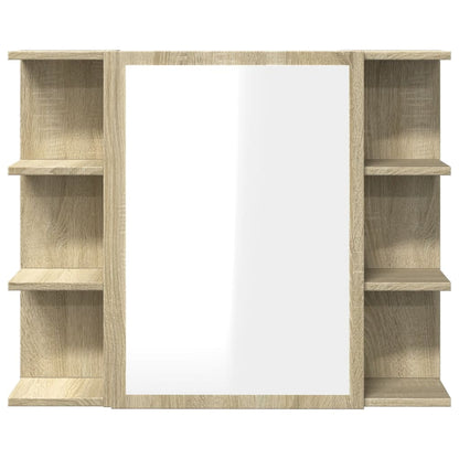 vidaXL Bathroom Mirror Cabinet Sonoma Oak 80x20.5x64cm Engineered Wood