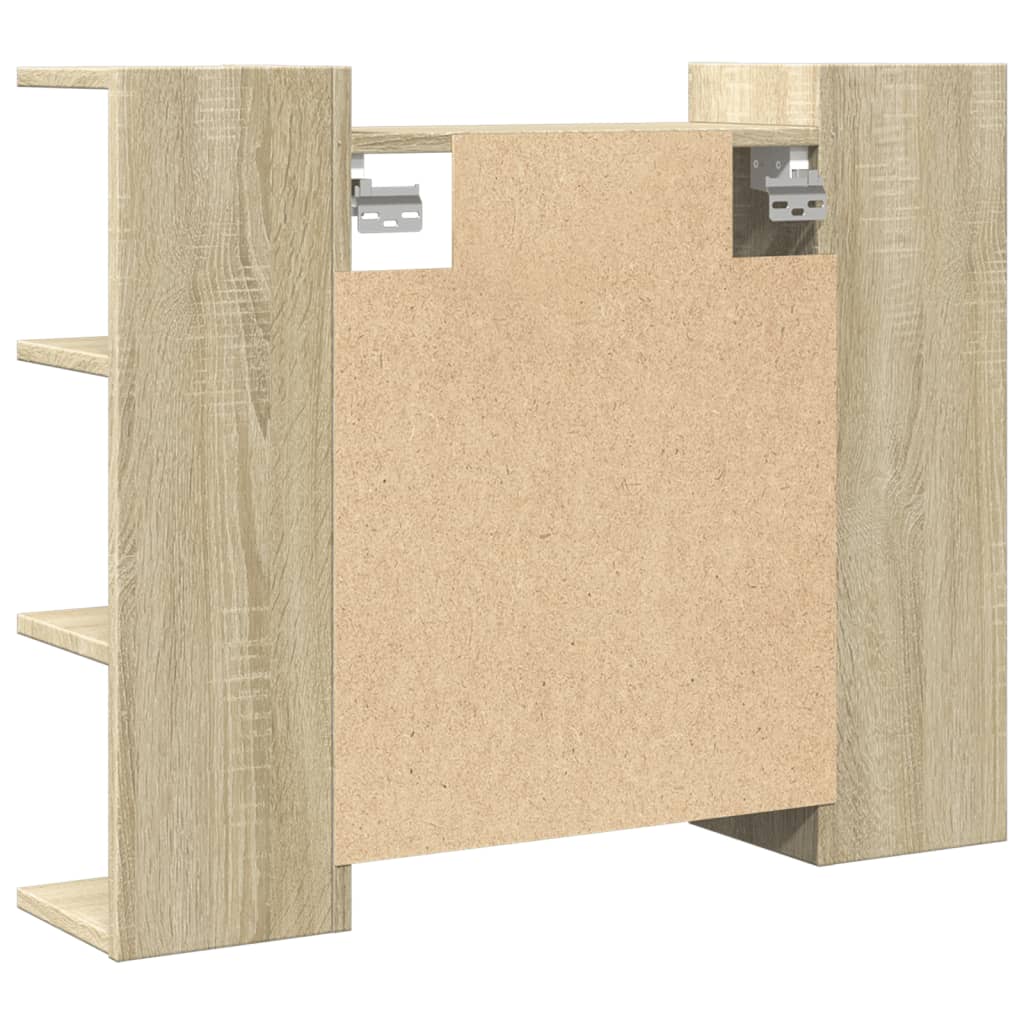 vidaXL Bathroom Mirror Cabinet Sonoma Oak 80x20.5x64 cm Engineered Wood