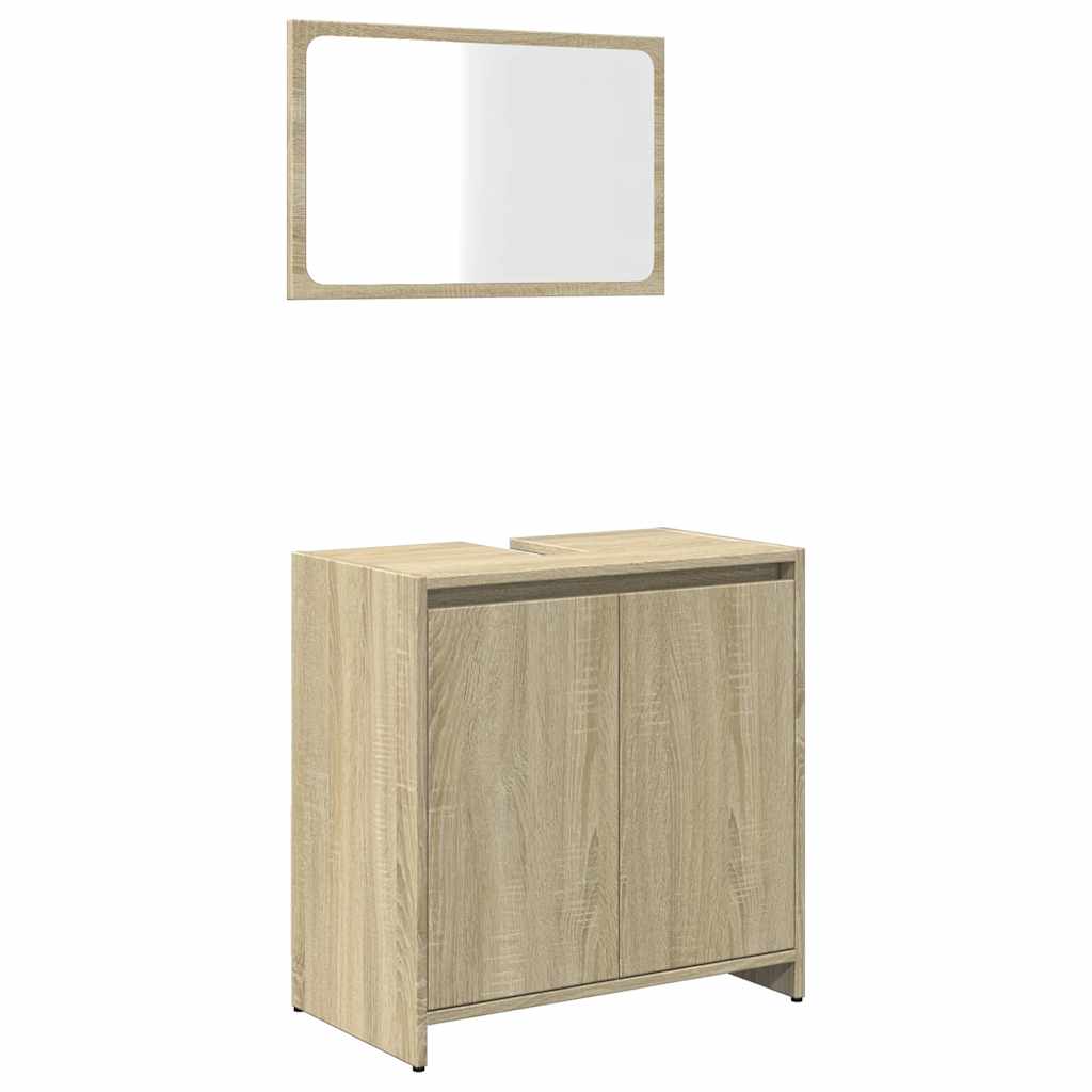 vidaXL 2 Piece Bathroom Furniture Set Sonoma Oak Engineered Wood